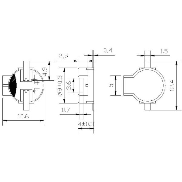 SMT Buzzer 9mm*4mm ELECTRIC-MAGNETIC buzzer DX-0904CR16