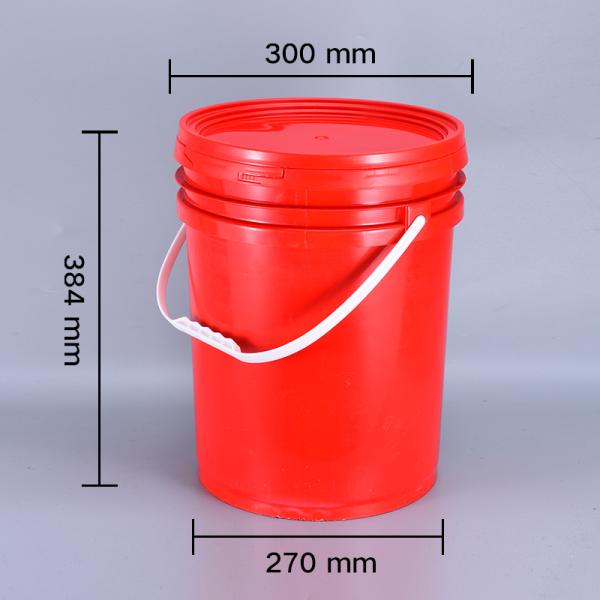 Seau en plastique de qualité alimentaire 20L avec poignée en plastique blanc et couvercle scellé