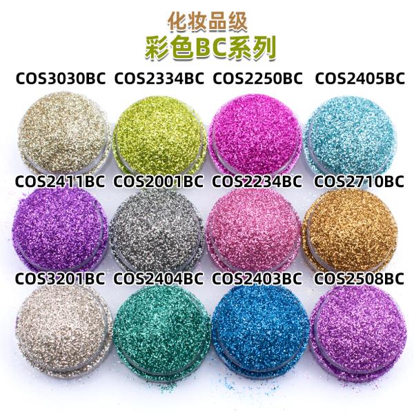 Biodegradable Blue Green Cosmetic Glitter Resin Pigment Powder OEM