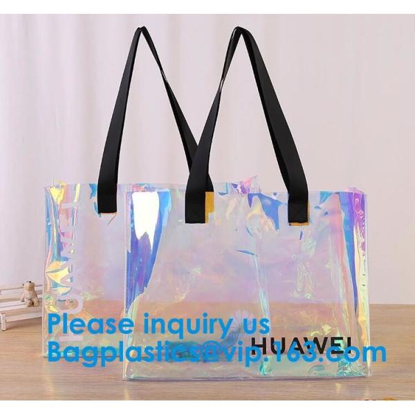 Women Summer Beach Bag Vinyl PVC Transparent Small Tote Handbags Shopping Shoulder Bags