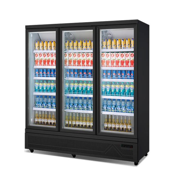 Three Swing Door Soft Drink Display Cooler With Digital Controller