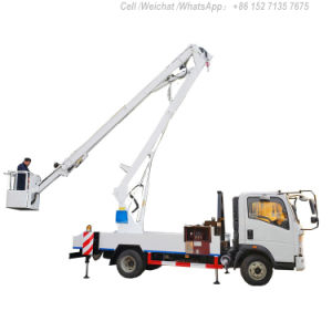 Truck Mounted 16m Aerial Work Platforms woith Water tanker High Performance Whtsp:+8615271357675