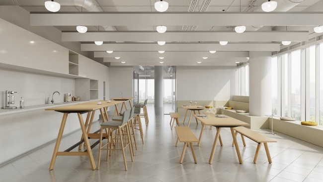 Modern Wooden Bar Table With Metal Footrest For Restaurant Cafe Spaces