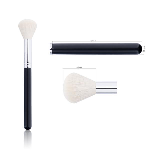 Pbt Hair 5pcs Makeup Brush Set With Matte Finish Silver Brass Ferrule