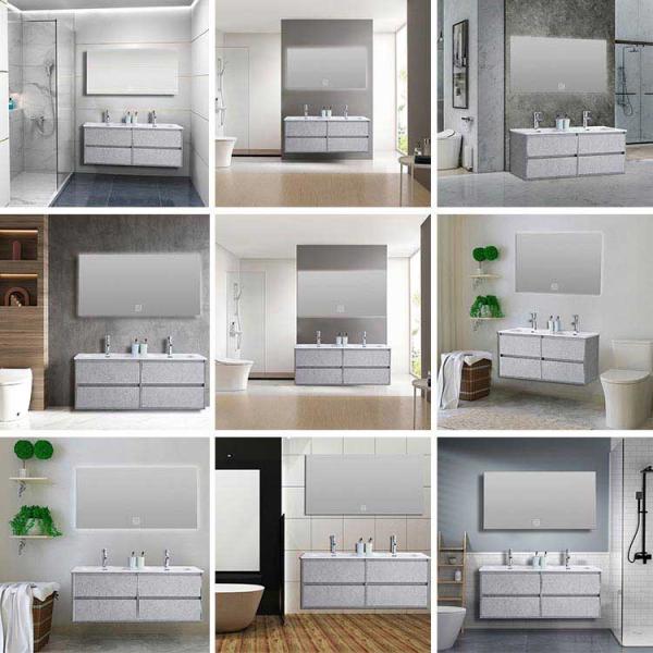 Latest Bathroom Vanity Units Wall Hung Waterproof Luxury Bathroom Vanity Cabinet With LED Mirror