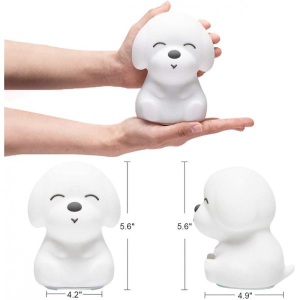 DC5V 16 Color Red Night Light Silicone Baby Puppy Night Light For Children Gifts