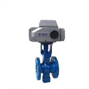 Straight Through Type Electric Control Valve Flange Connection Electric V Port Ball Valve