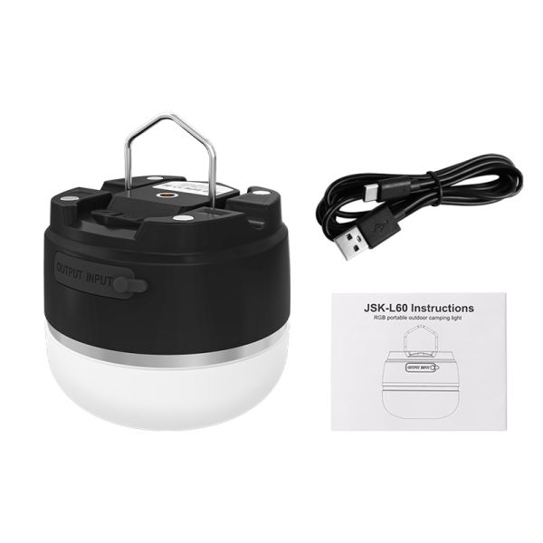 2700-6500K Color Temperature RGB LED Portable Camping Lantern Emergency Light 6-level Brightness IPX7 Waterproof Outdoor
