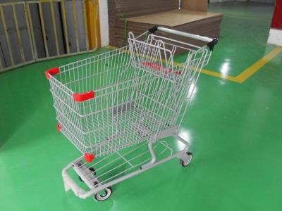 Carbon Steel Metal Shopping Carts , Grocery Shopping Trolley With Handle
