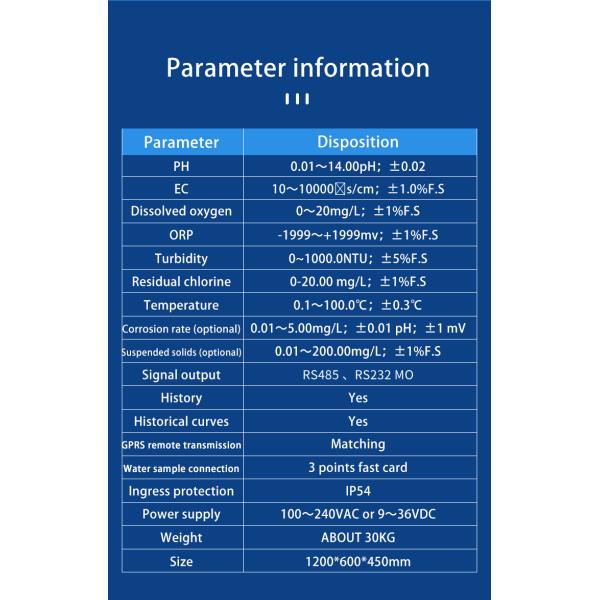 PH ORP EC TDS Salinity DO FCL Turbidity Analyzer for Monitoring of Swimming Pool Water
