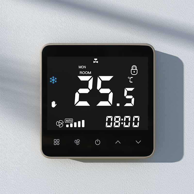 LCD Display Fan Coil Thermostat With Heating Cooling Ventilation Adjustable Fan Speed