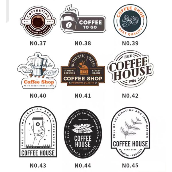 Die Cut Food Packaging Sticker for Coffee Paper Cup Logo Custom 60ml 80ml