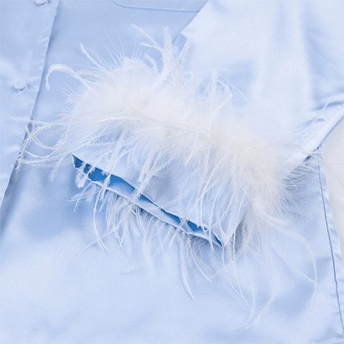 Пижамы европейского и американского пижам шелка maufactory весны OEM длинные Sleeved кантуют шею