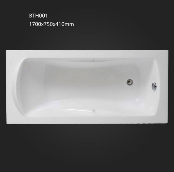 Acrylic Drop-In Bathtub Modern Built-In Tub White Color Rectangle Shaped