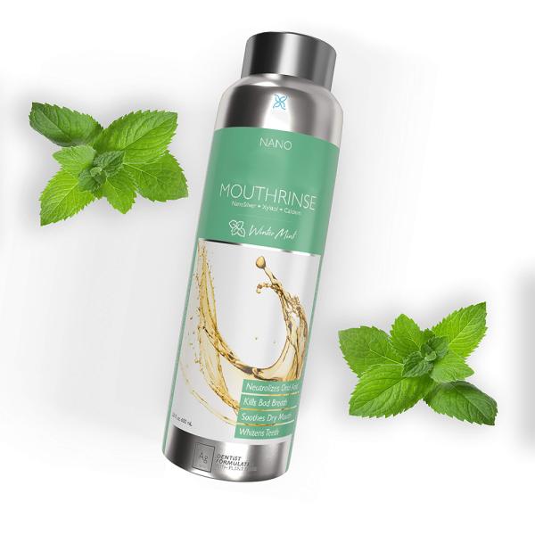 Dentist Formulated Nano Silver Xylitol Mouthwash With Calcium Fluoride Free Wintermint