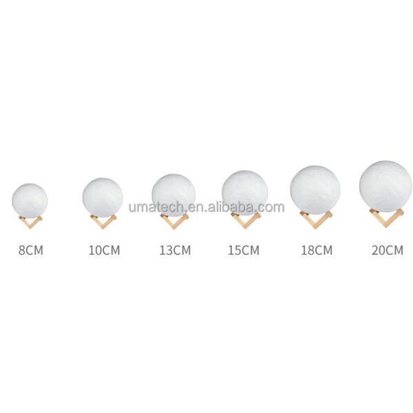 2021 Best Seller Good 3D Printing Moon Light Lamp with Switch Mode Remote Control