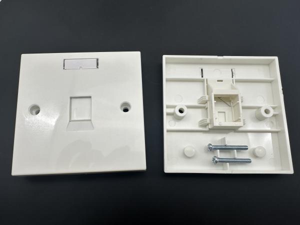 ANSHI British Style Flat 1 Port 2 Port Network Cable Faceplate RJ45 Frame 86*86MM