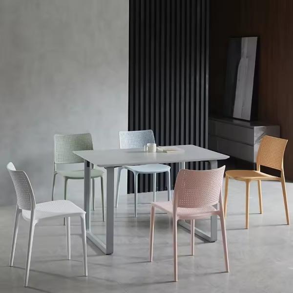 Stackable Outdoor Dining Chair in Colorful PP Plastic Material for Modern Home Furniture W41.5*L55*H79 *SH45.5cm