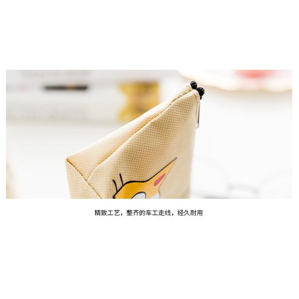 Ruiding Cute Korean Pink Cotton Makeup Cosmetic Bag with Zipper Logo Customized Logo