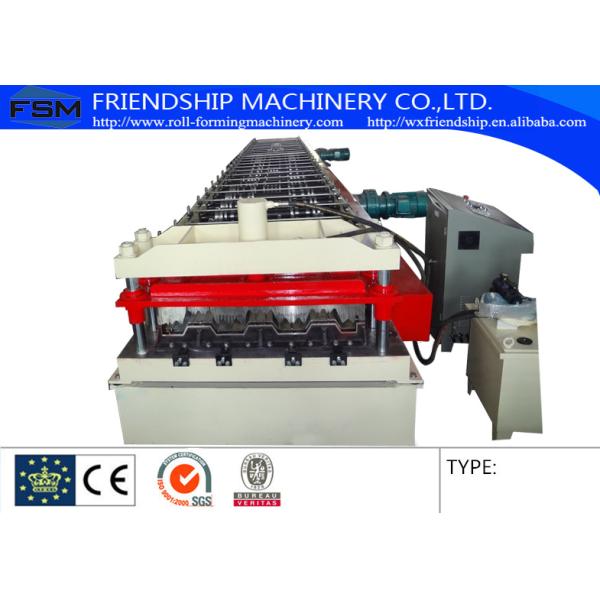828/1000mm Metal Deck Roll Forming Machine With 10T Hydraulic Decoiler Motor 15KW 3 Phase 50Hz