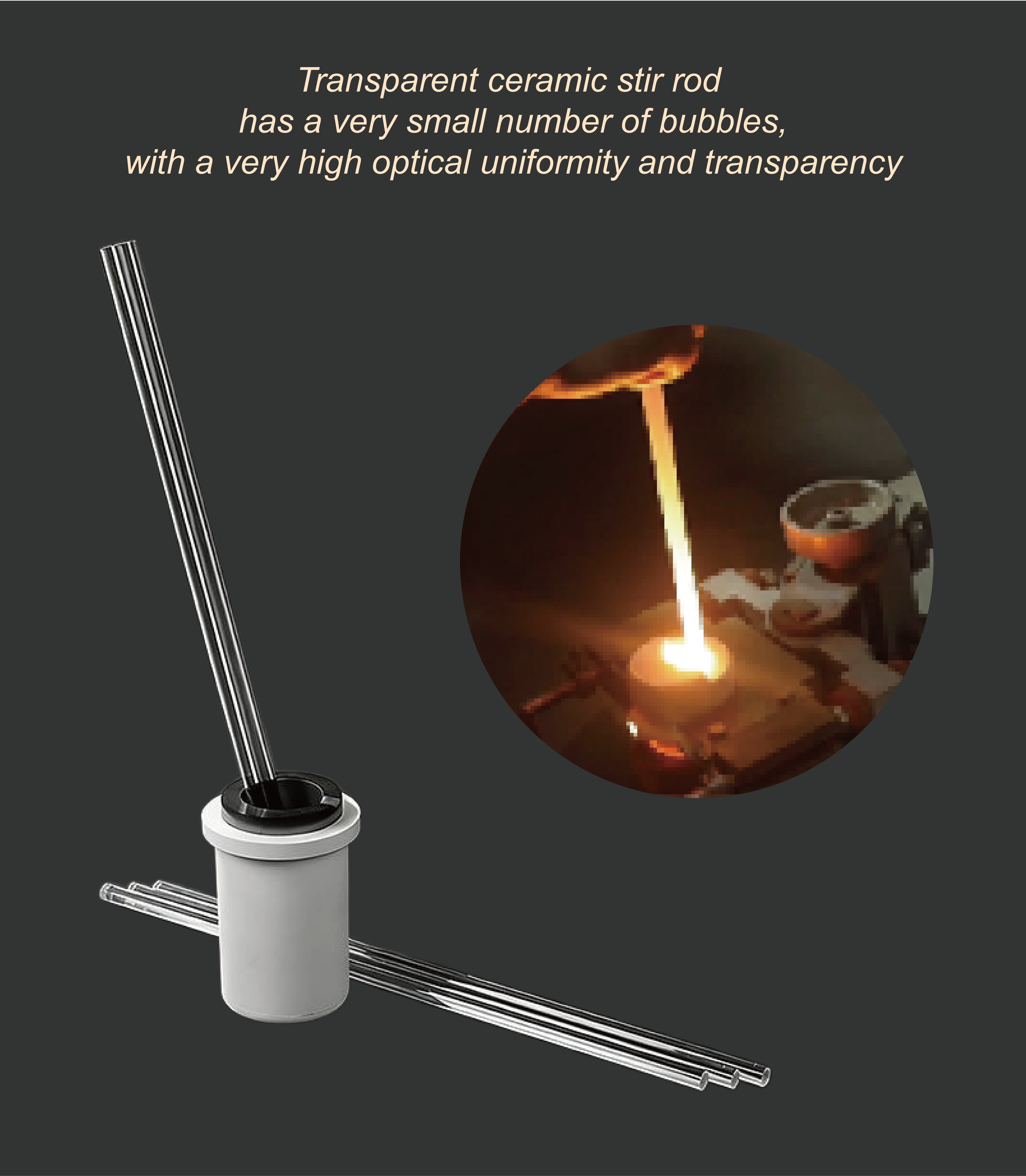 Transparent Quartz Stirring Rod
