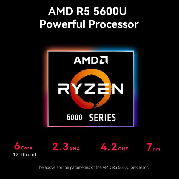 AMD Ryzen 5 5600U Mini PC Hexa Core PC Dual Ethernet Dual Channel DDR4 для игр