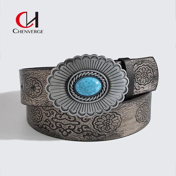 Cinto de couro feminino moda ocidental jeans retrô cool meninas todas as estações