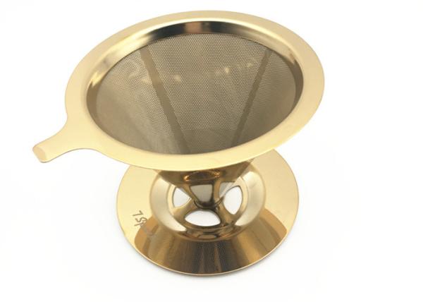 18 / 8 Stainless Steel Filter Mesh , Pour Over Coffee Dripper Double Layered Mesh