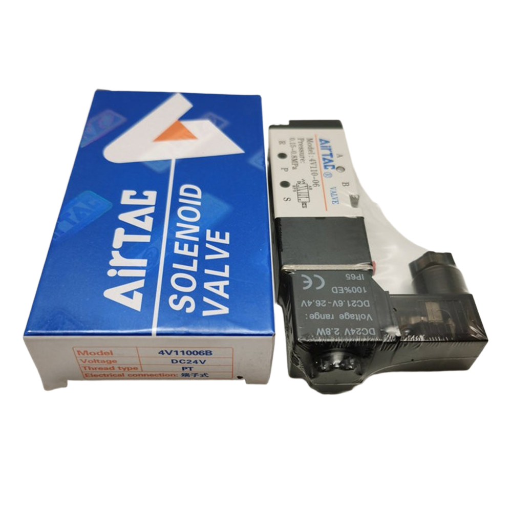 Large Capacity 4V410-15 5/2 Way Valve G1/2 Port 2.79 Cv Manifold Mountable No Lubrication Needed for Heavy Industrial Automation AirTAC Brand