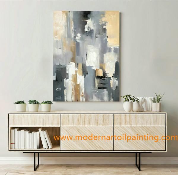 Handmade Abstract Gold Foil Oil Painting on Canvas Luxurious Thick Texture Wall Art for Living Room Decoration