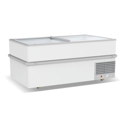 SD-950 glass door island freezer for frozen food horizontal freezer