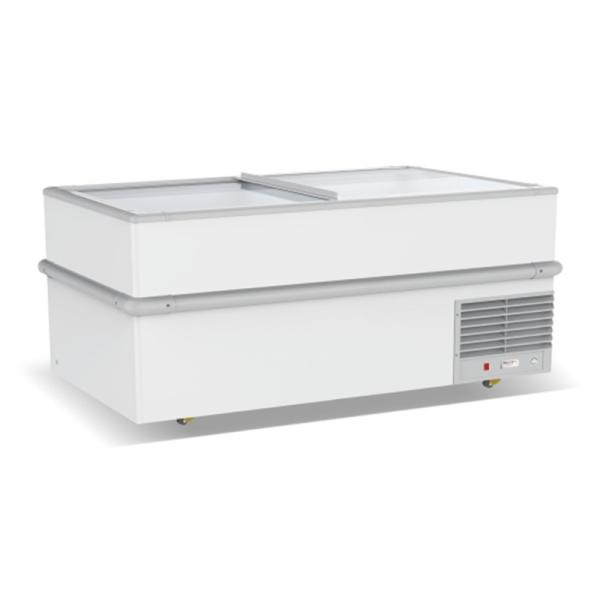 SD-950 glass door island freezer for frozen food horizontal freezer
