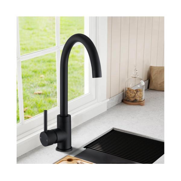 Bidet Spouts Kitchen Faucet Hot Cold Water Mixer Tap with Classic Gooseneck Swivel Spout