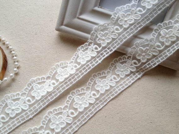 отделка шнурка нейлона края 3КМ милая Скаллопед с белизны для шить платья свадьбы