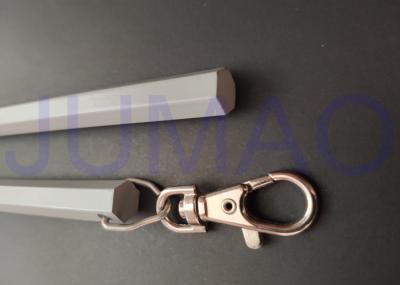 Hexagonal Grey Drapery Curtain Rods Moving 10 Mm Aluminum Draw Pull Stick