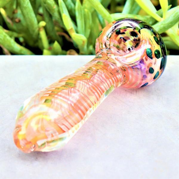 Dry Herb Glass Tobacco Smoking Hand Pipe 4 Collectible Color Changing Heavy Strong
