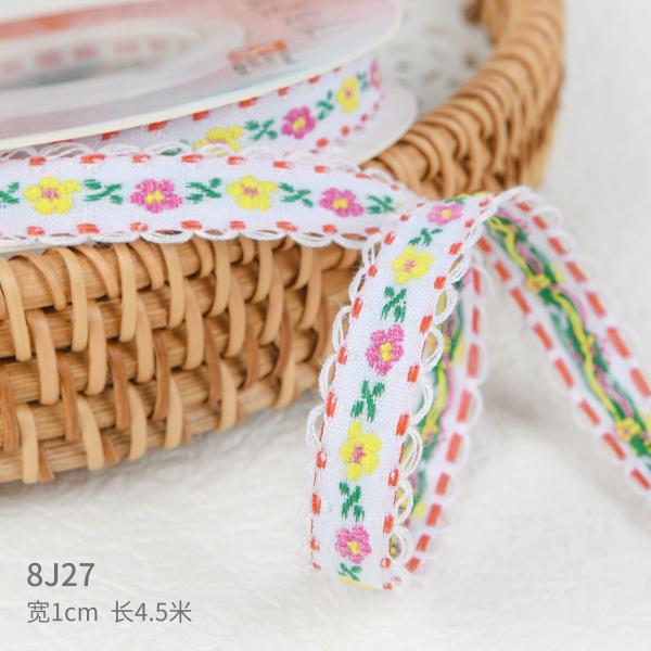 15 мм * 50y Пасторальная цветовая хлопчатовая лента Пекарня Торт лента Бук DIY Материал Декорация лента Цветочный букет Упаковка