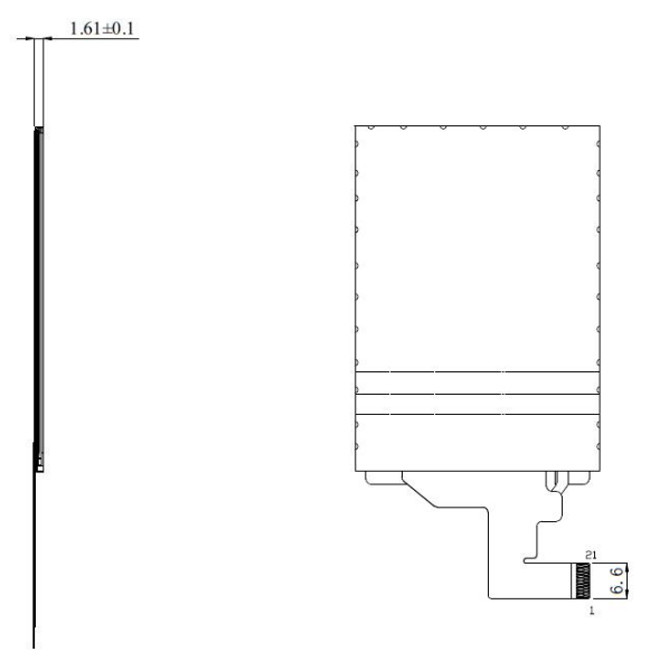480x640 экранный дисплей касания VGA TFT LCD 2,88 дюйма с 2 штырями интерфейса 21 майны MIPI