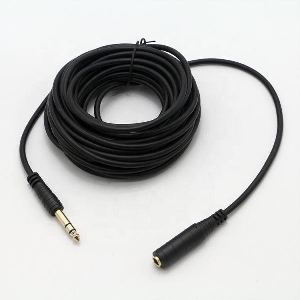CUSTOM Gold Connector 6.35mm Jack 1/4 inch TRS Male To 1/4 inch TRS Female Stereo Audio Jack Cable
