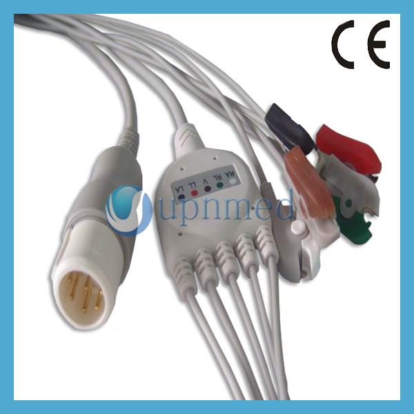 HP one piece 3 lead clip ecg cable with 8 pins male connector