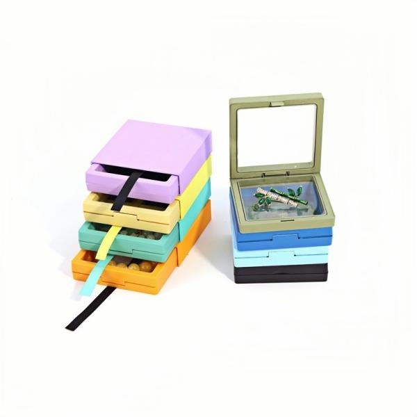 Badge Jewelry Pull-Out Packaging Box PE Film Suspension Jewelry Storage Packaging Display Box