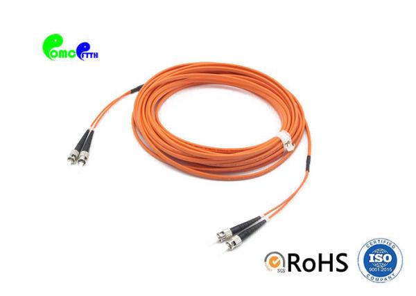 ST PC - ST PC Flat Duplex 3.0mm Fiber Optic Patch Cable Multi Mode  OM2 50 / 125 LSZH Jumper