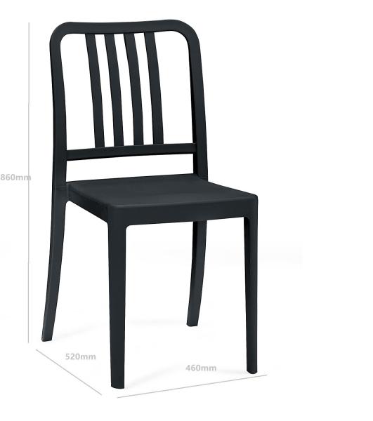 Stackable PP Resin Plastic Cafeteria Chair Indoor Outdoor Use