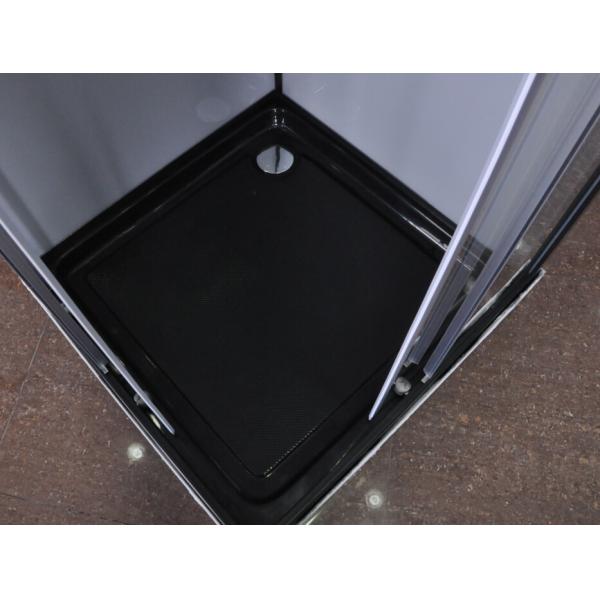 Carlingues en verre de douche de salle de bains populaire 800 x 800 avec le plateau noir carré d'ABS