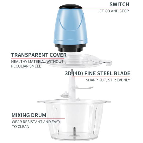 2L Choppers Meat Grinders Juicers 200-300W electric mincer meat machine plastic motor kitchen single speed