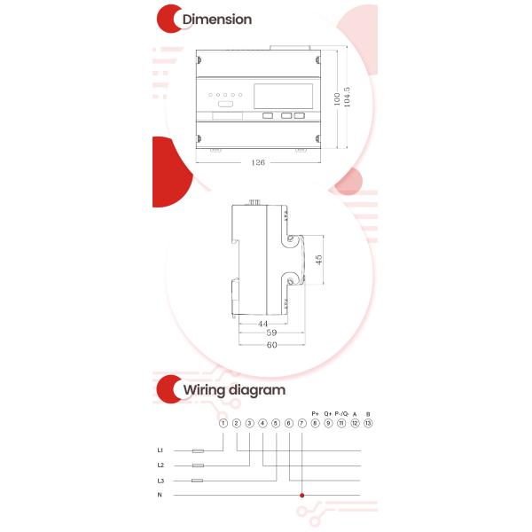 EM737 3*230/400V 10 ((100) Un medidor inteligente de energía modbus bidireccional aprobado por MID
