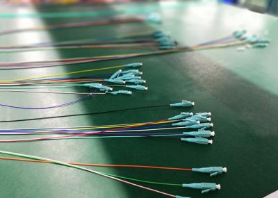 12 Core Ribbon Fiber Optic Connectivity Colorful OM3 LC Aqua Connector