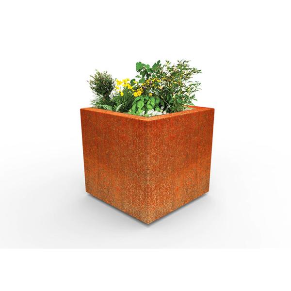 Grandes caixas do plantador de Rusty Square Corten Steel Flower dos potenciômetros do jardim do metal