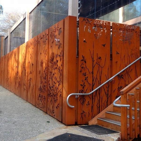 Painel de aço vermelho oxidado 1800x900mm exterior da tela da privacidade de Corten