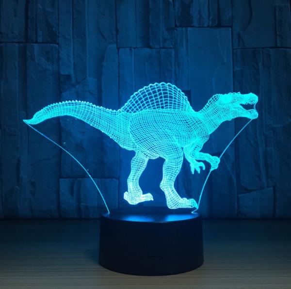 Spinosaurus 3D Night Light 7 Colors Change with Remote Timing Help Kids Fell Safe at Night or As A Gift Idea for Girls